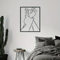 Romantic Couple Hand Metal Wall Art | Modern Love Silhouette Decor for Bedroom AEX