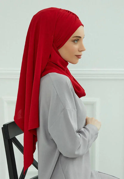Large Plain Inner Hijab Cap Muslim Headwrap High‑Stretch Voile Ramadan Undercap AEX