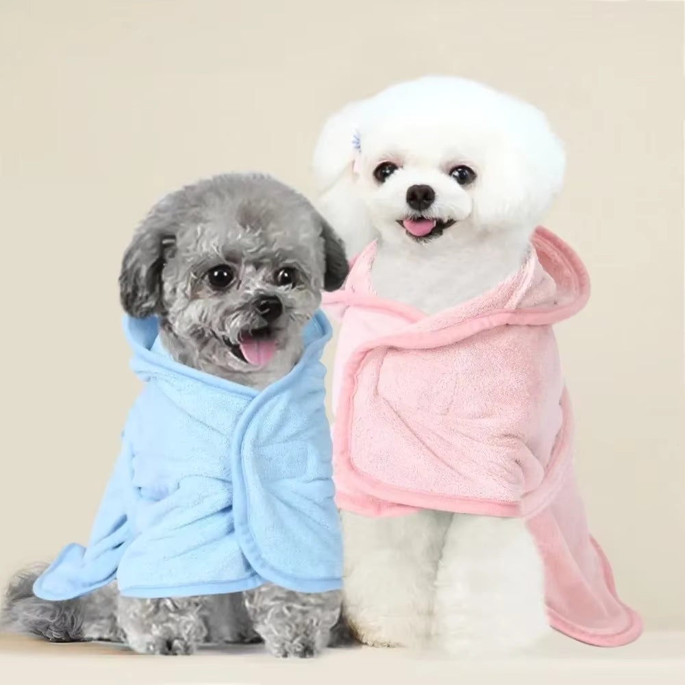 Super Absorbent Hooded Pet Bathrobe & Quick-Dry Towel | Dogs & Cats AEX Av8Store