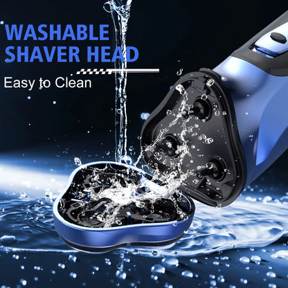 Men's Cordless Rotary Electric Shaver | Triple Blade, Wet/Dry, USB-C Fast Charge