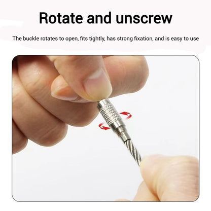 5 pack stainless steel wire rope keyrings 15cm