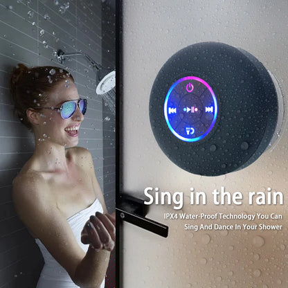 Portable Bluetooth Shower Speaker – IPX4 Waterproof, LED Light, Suction Cup | Wireless Outdoor Speaker