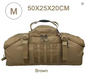 Tactical duffle bag backpack in beige/tan, M size 50 x 25 x 20cm, with Molle webbing and carry handle