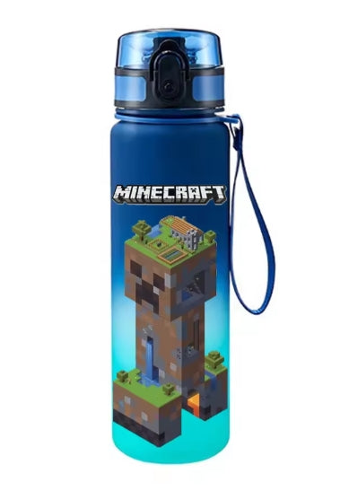 Minecraft Pixel Style Water Bottle 650ml – Leak-Proof Sports Bottle | Kids & Gaming Fans AEX Av8Store
