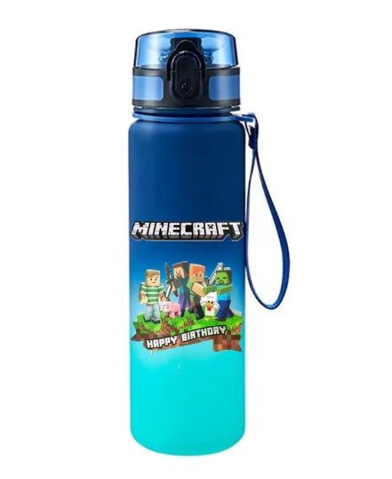 Minecraft Pixel Style Water Bottle 650ml – Leak-Proof Sports Bottle | Kids & Gaming Fans AEX Av8Store