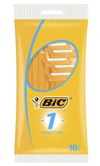 BIC Single Blade Disposable Razors Sensitive Skin 10 Pack Easy Rinse Men’s Shave CLES