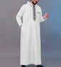 Men's Islamic Hooded Thobe – Luxury Embroidered Moroccan Robe with Pockets AEX