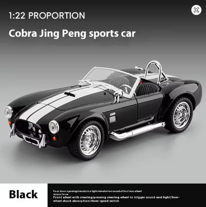 1:24 Shelby Cobra 1965 Convertible Diecast Model Sound Light Pull Back Toy AEX Av8Store