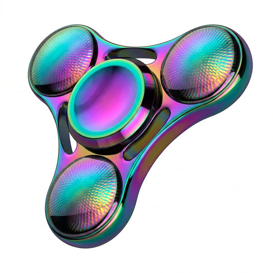 Metal UFO Fidget Spinner | Rainbow Electroplated Alloy | 2–5 Min Spin | Stress Relief Toy | 3 Colours AEX Av8Store