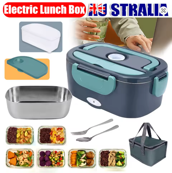Electric Lunch Box | 12V & 220V Portable Food Warmer | Car & Home | Stainless Steel