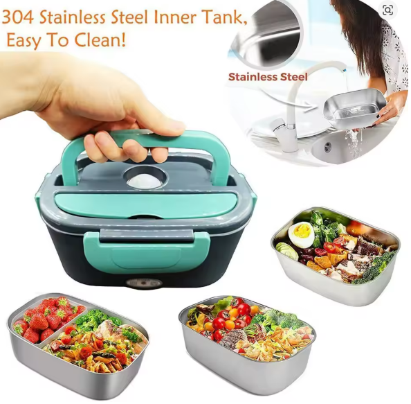 Electric Lunch Box | 12V & 220V Portable Food Warmer | Car & Home | Stainless Steel