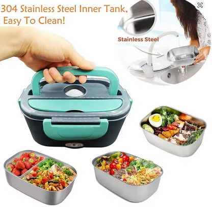 Electric Lunch Box | 12V & 220V Portable Food Warmer | Car & Home | Stainless Steel