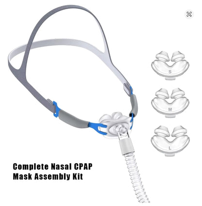Complete Nasal CPAP Mask Assembly Kit with various sizes on a white background