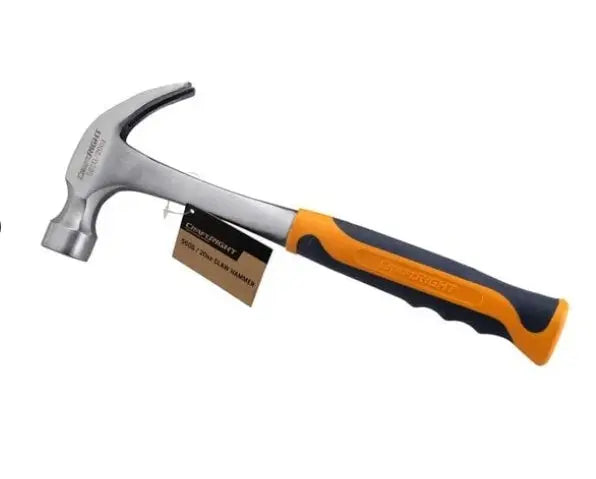 Craftright 20oz Solid Claw Hammer – Carbon Steel, Soft Grip Handle for Framing & DIY BNG