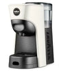 White and black Lavazza coffee machine on a white background