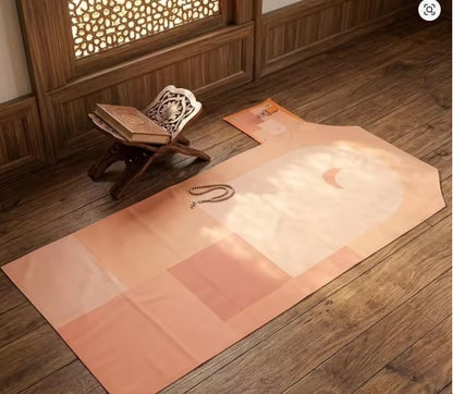 Islamic Foldable Prayer Mat with Keychain – Waterproof Travel Prayer Rug | 97×45cm | Gift for Men & Women