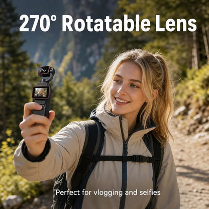 Pocket action camera with built-in fill light and microphone