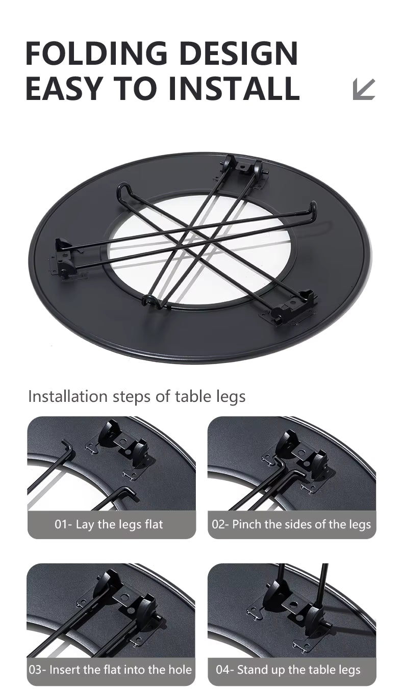BISINNA Portable Folding Charcoal BBQ Grill & Camping Table | 4-in-1 Outdoor Stove