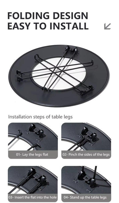 BISINNA Portable Folding Charcoal BBQ Grill & Camping Table | 4-in-1 Outdoor Stove