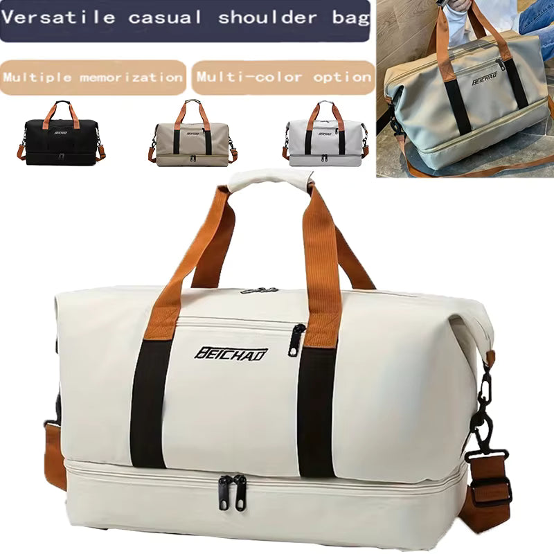 White handheld travel bag - front view