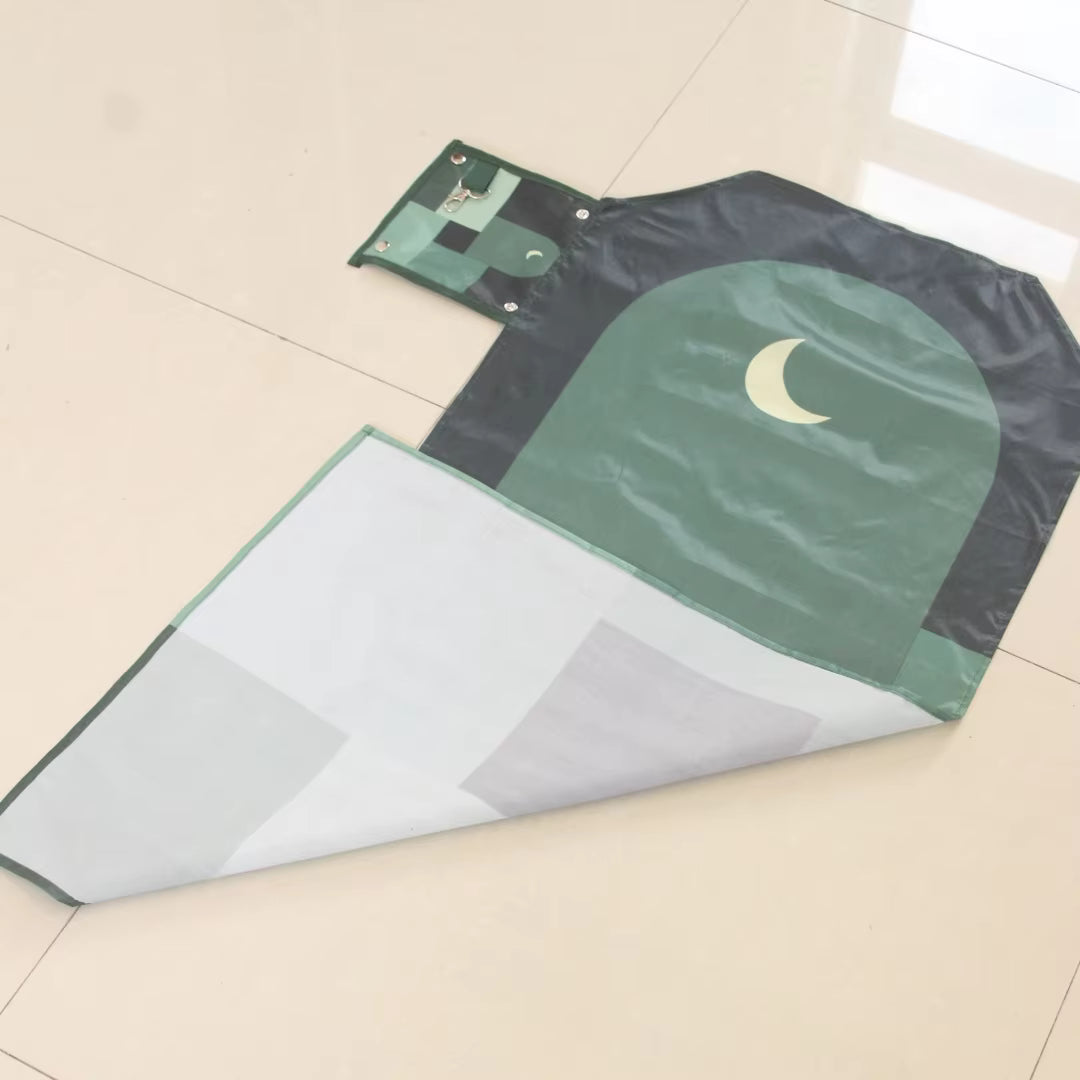 Islamic Foldable Prayer Mat with Keychain – Waterproof Travel Prayer Rug | 97×45cm | Gift for Men & Women