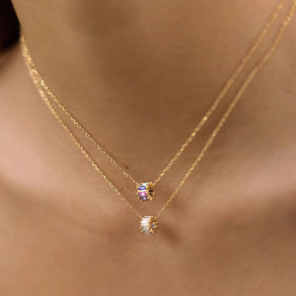 Women's Zircon Bead Pendant Necklace | 18K Gold Plated | Clear & Multicolour | Gift for Her AEX Av8Store