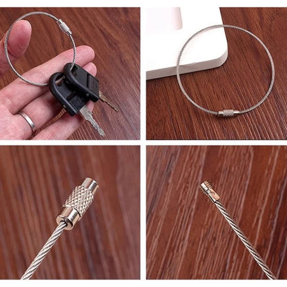 20 pack stainless steel wire rope keyrings