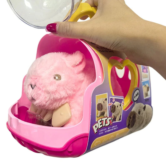 Electric Capybara Walking Plush Toy with Sound | Interactive Kids Gift | Pink & Brown | Av8Store Australia AEX Av8Store