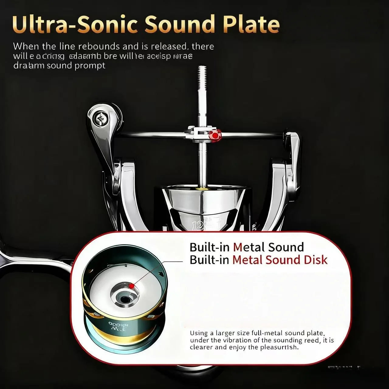 Ultra-Sonic Sound Plate with metal sound disk on a black background