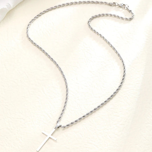 Minimalist Stainless Steel Cross Pendant Necklace – Gold | Men & Women Av8Store Av8Store