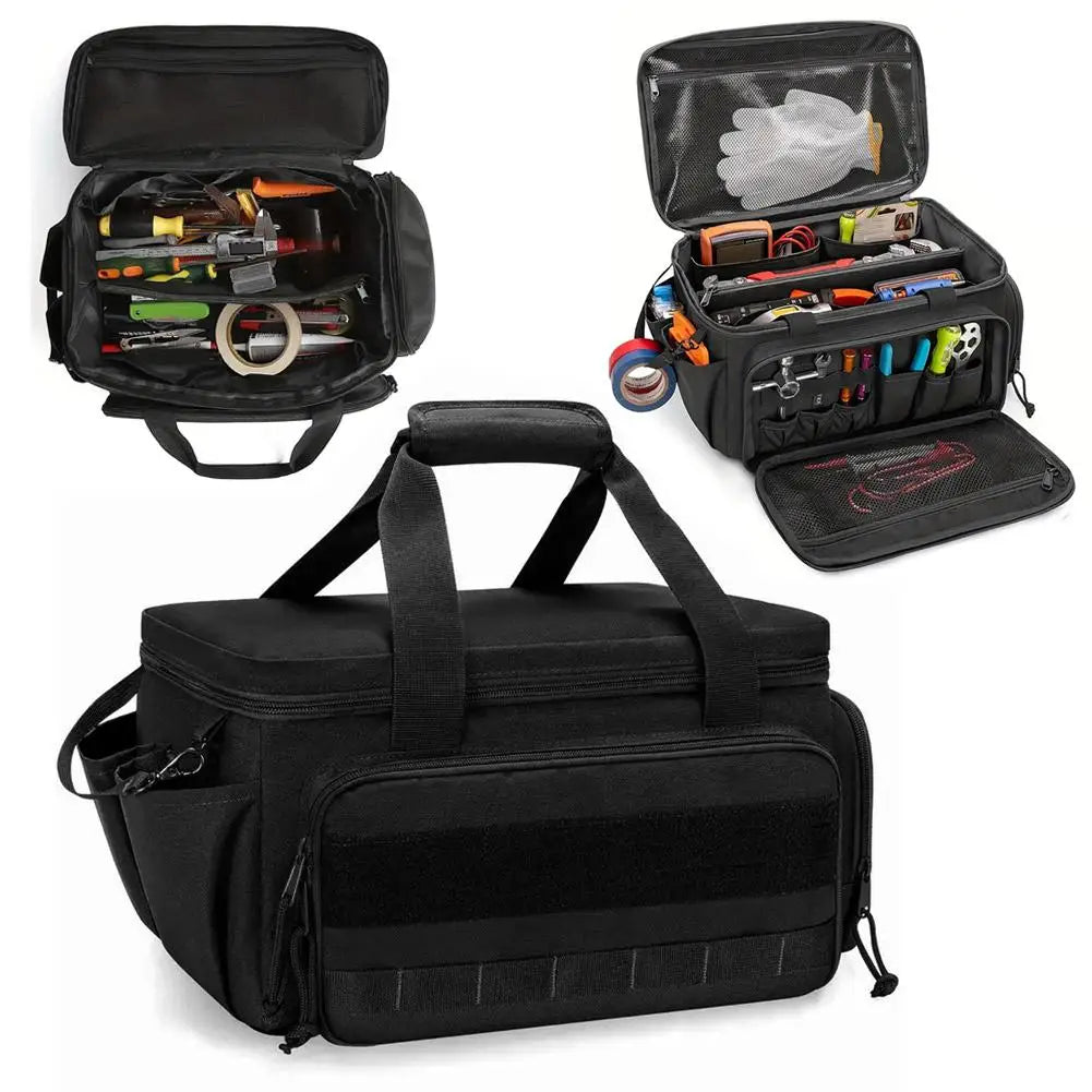 Heavy-Duty Tool Bag 38x22x19cm – Water-Resistant Oxford, Padded Base, Multi-Compartment for Tradies & DIY | Av8store.com.au AEX Av8Store