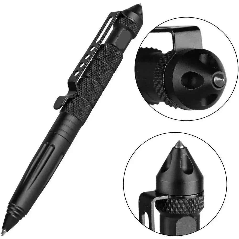 Military Tactical Pen – Multifunction Aluminium Alloy Survival Tool | Outdoor Camping Emergency Glass Breaker Pen AEX