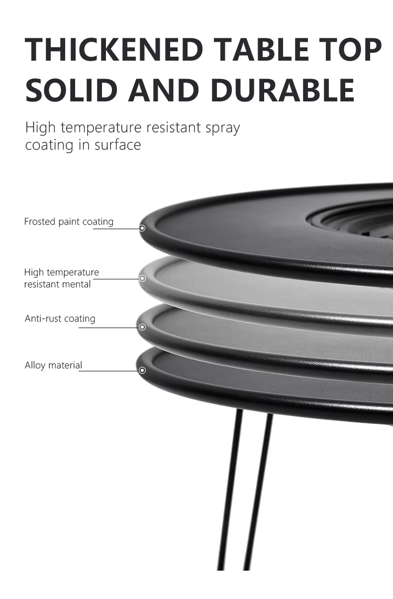 BISINNA Portable Folding Charcoal BBQ Grill & Camping Table | 4-in-1 Outdoor Stove