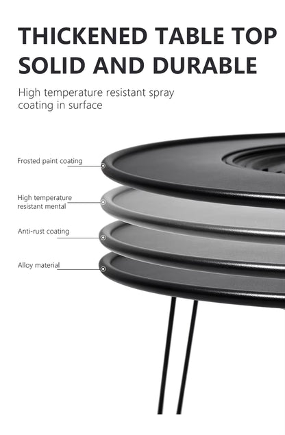 BISINNA Portable Folding Charcoal BBQ Grill & Camping Table | 4-in-1 Outdoor Stove