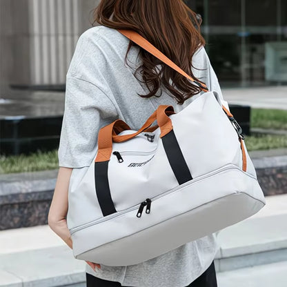 White waterproof Oxford travel pouch - side view