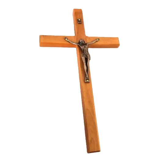 Wood Crucifix Wall Cross – Catholic Jesus Christian Wall Hanging Prayer Decor & Religious Gift AEX