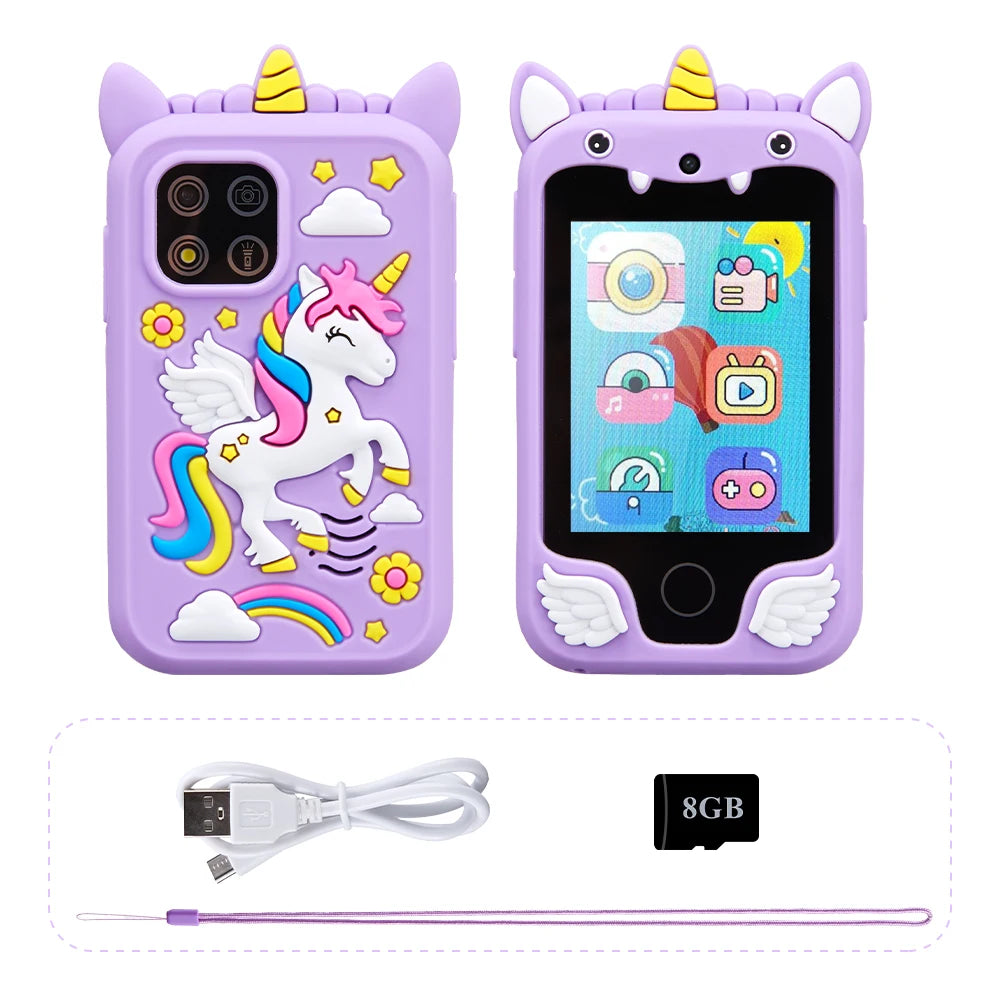 Kids Unicorn Smart Phone Toy | 2.8" Touchscreen, Dual Camera, MP3 & 10 Games | Av8Store Australia AEX Av8Store