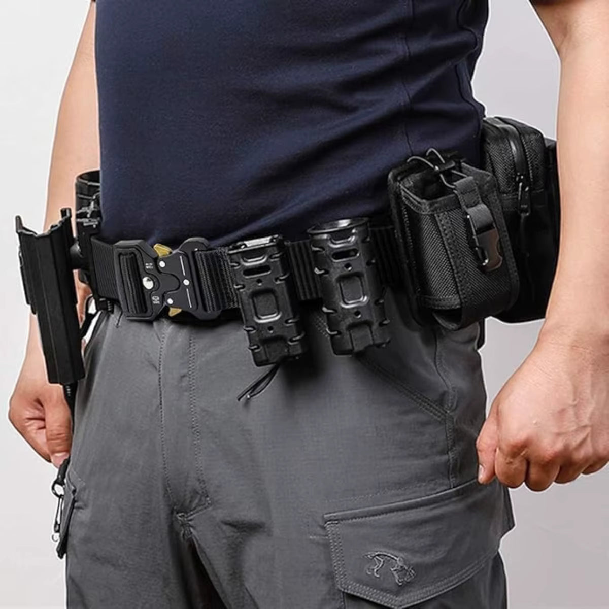 Unbranded Tactical Canvas Belt With Plastic Buckle 120cm Black