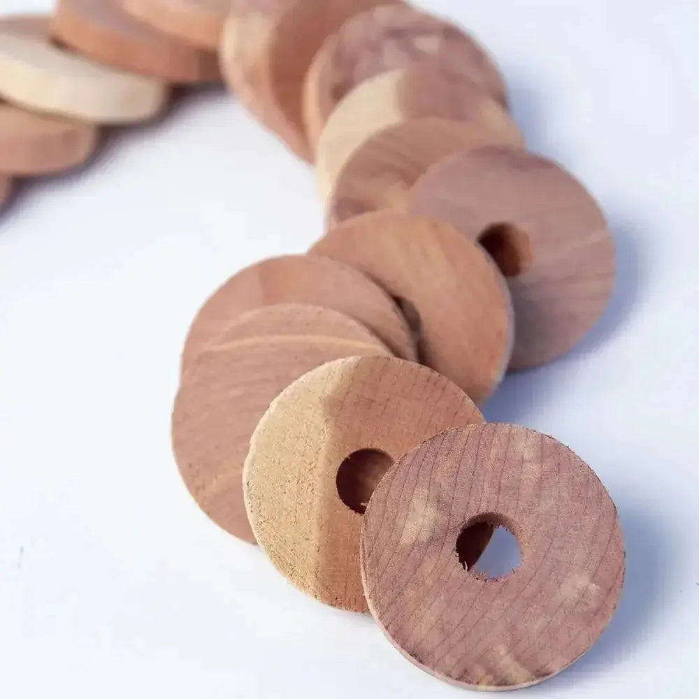 10× Natural Cedar Wood Blocks | Fresh Scent Wardrobe Drawer Moth Deterrent AEX