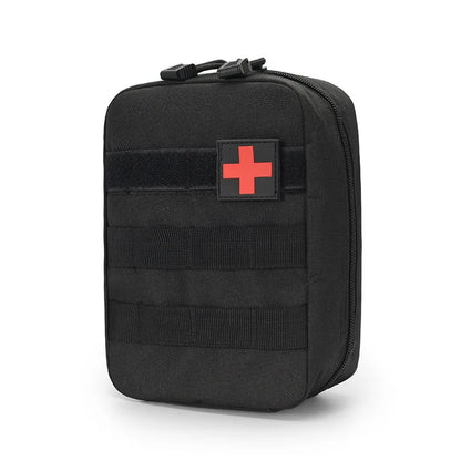 Black MOLLE first aid pouch front view