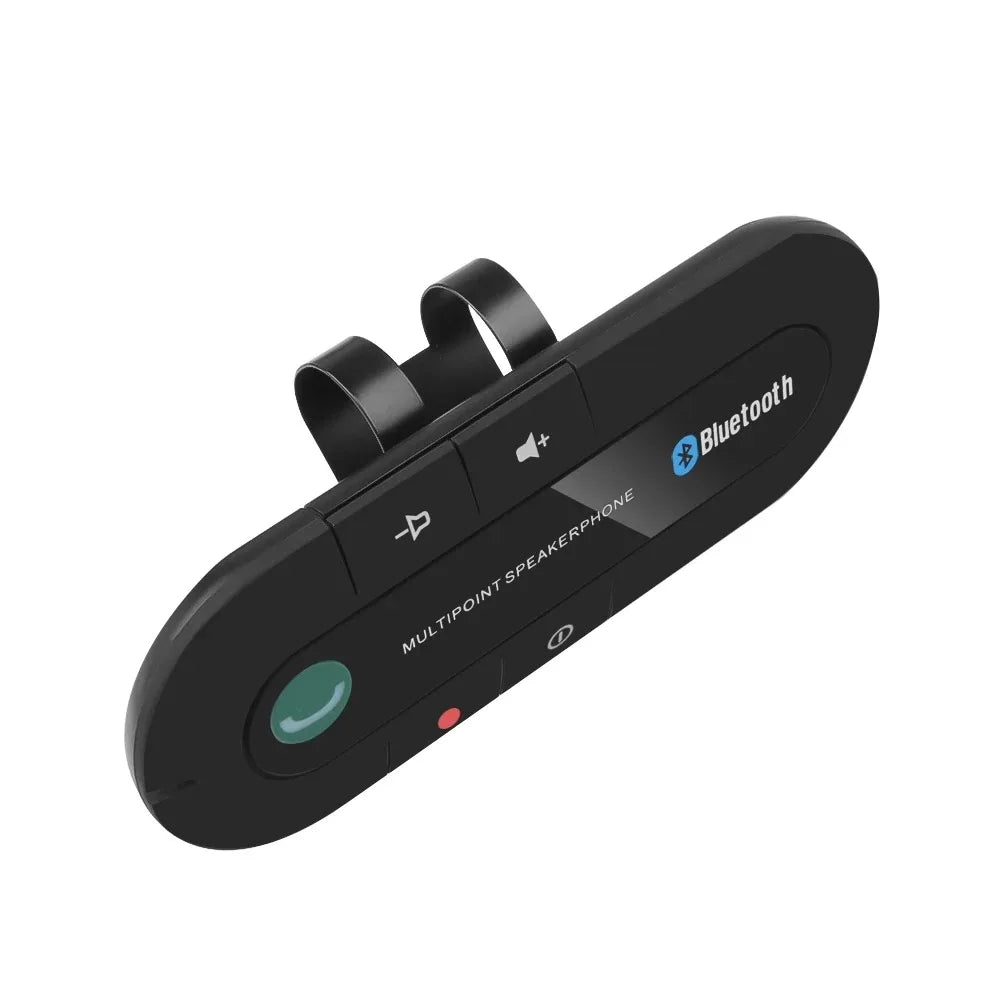 Bluetooth car kit package contents – sun visor clip speakerphone, Micro-USB charging cable and user manual


