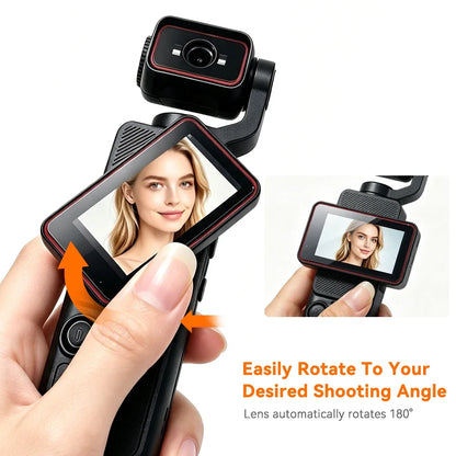 Pocket vlog camera with WiFi and rotatable lens