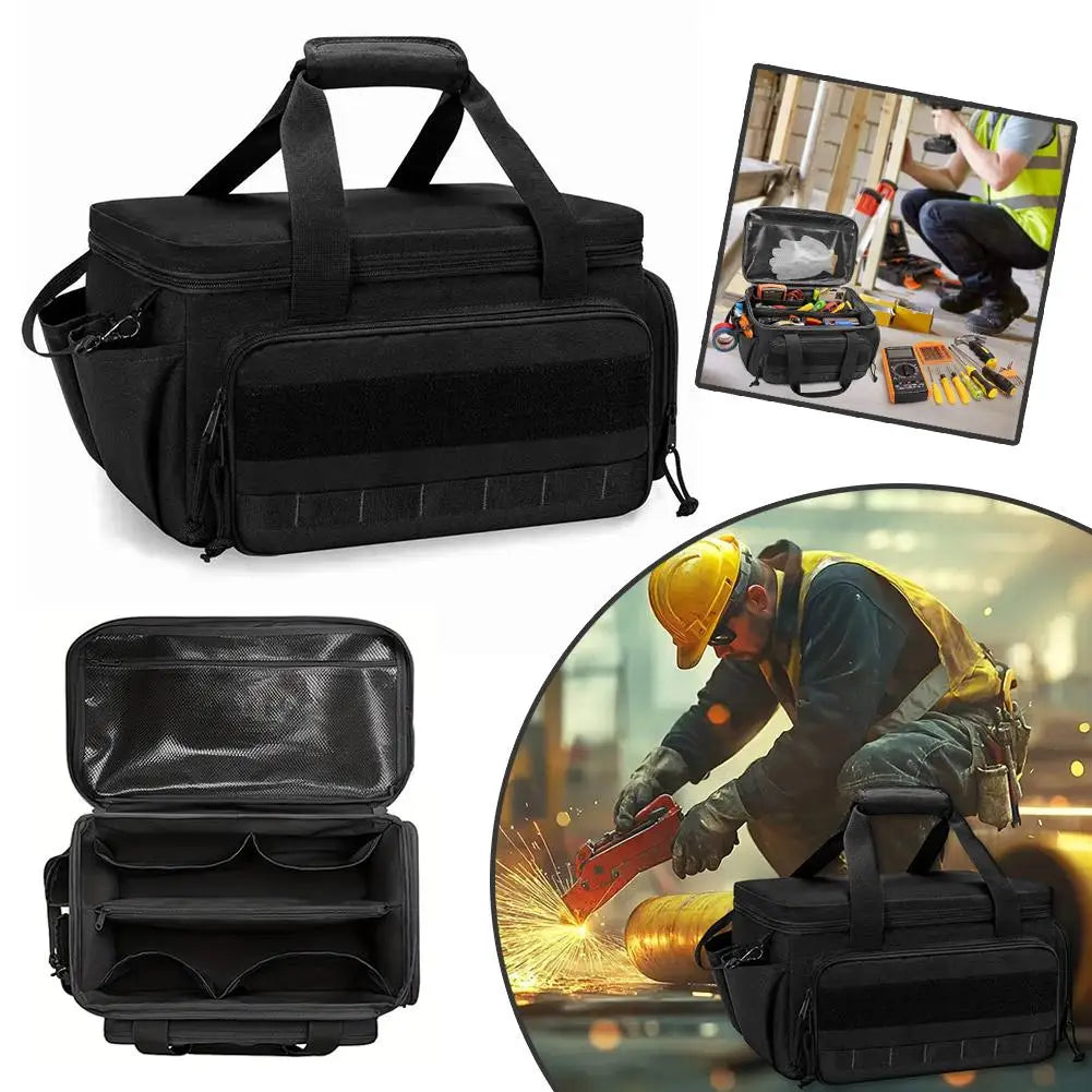Heavy-Duty Tool Bag 38x22x19cm – Water-Resistant Oxford, Padded Base, Multi-Compartment for Tradies & DIY | Av8store.com.au AEX Av8Store