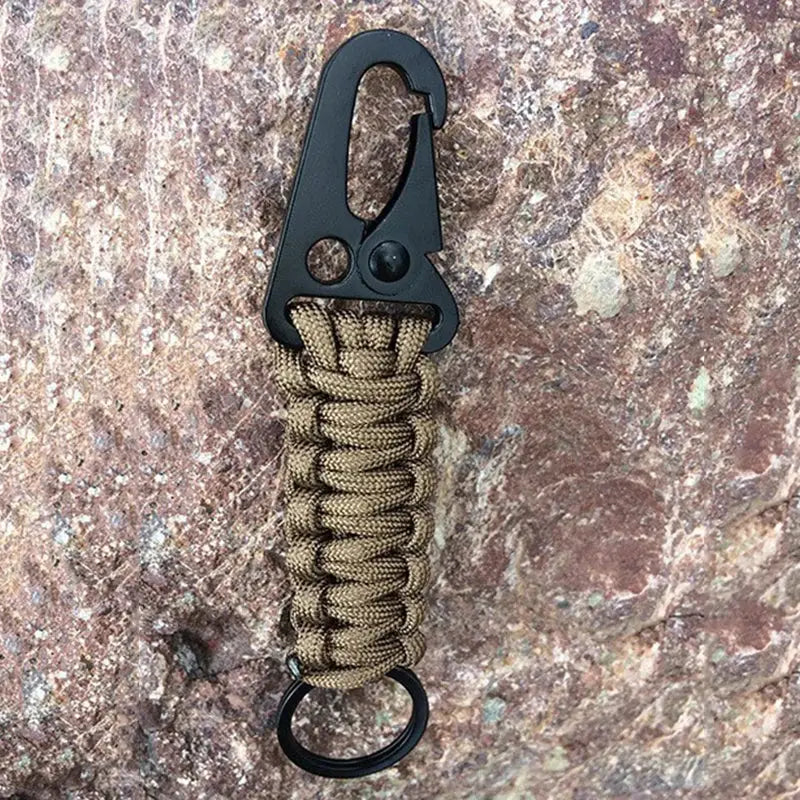 Outdoor Paracord Rope Keychain – EDC Survival Lanyard | Military Emergency Cord Key Chain for Hiking & Camping AEX