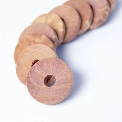 10× Natural Cedar Wood Blocks | Fresh Scent Wardrobe Drawer Moth Deterrent AEX