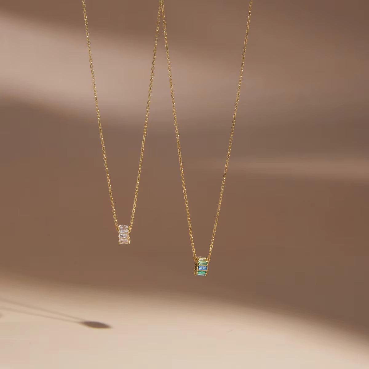Women's Zircon Bead Pendant Necklace | 18K Gold Plated | Clear & Multicolour | Gift for Her AEX Av8Store