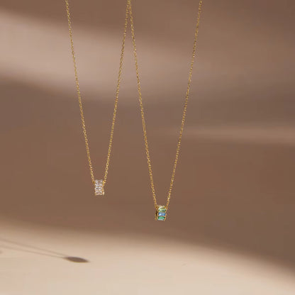 Women's Zircon Bead Pendant Necklace | 18K Gold Plated | Clear & Multicolour | Gift for Her AEX Av8Store