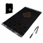 Black Turkish Muslim Prayer Rug Chenille Washable Ramadan Mat Portable 70×110cm AEX