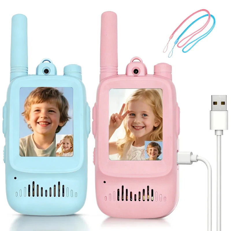 Kids Video Walkie Talkie Set 2-Pack | Rechargeable, HD Screen, 300m Range | Av8Store Australia AEX Av8Store