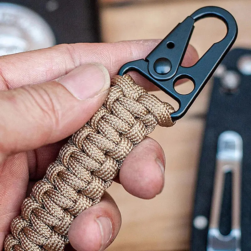 Outdoor Paracord Rope Keychain – EDC Survival Lanyard | Military Emergency Cord Key Chain for Hiking & Camping AEX